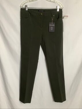 Zac & Rachel Slim-Leg Olive Green Pants Size 8 Office Career Business